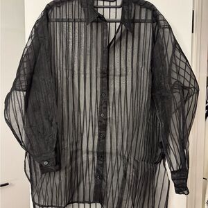 SOLD- Black Sheer Women’s Button Down